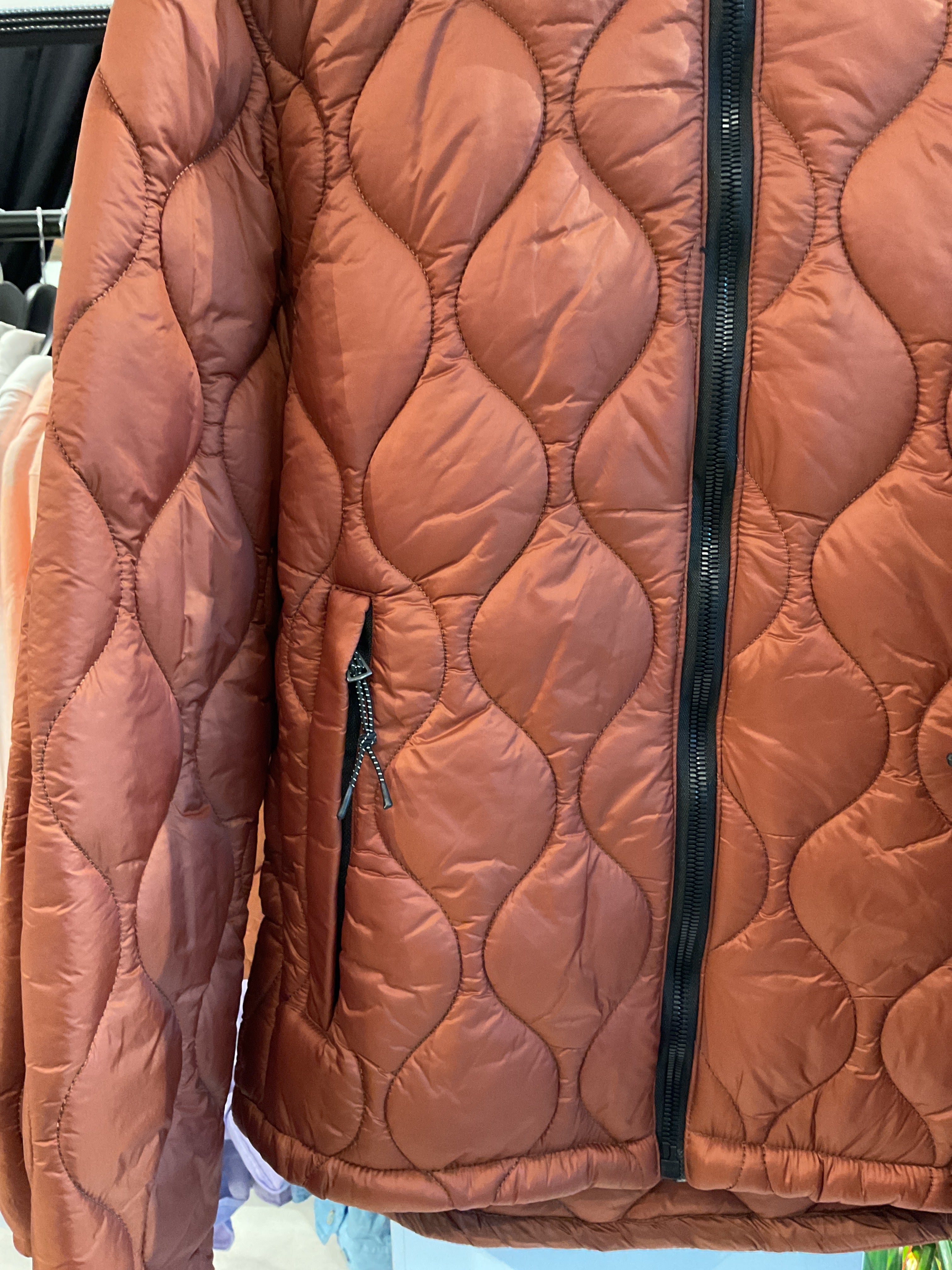 Padded Hooded coat jacket - Brick red